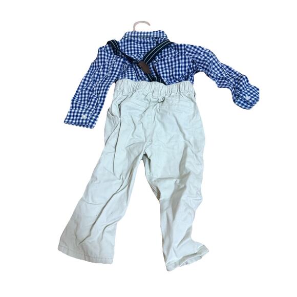 *NEW* THE CHILDREN’S PLACE Boy Jump Suit Pants, Bow Tie & Suspenders Age 12-18 M - Picture 4 of 11